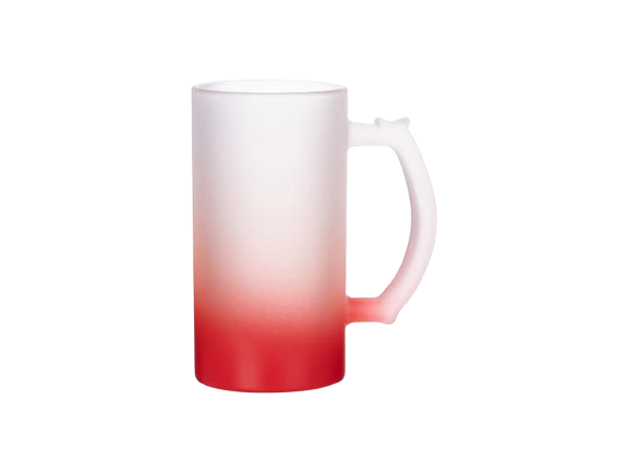 Jarra Cervecera Sublimable 16 oz con Fondo Navideño Verde y Rojo