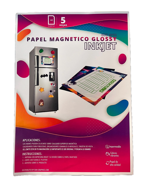 Papel Magnético Glossy A4 Pack (5 Hojas por Pack)