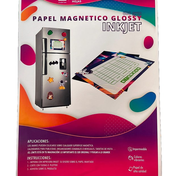 Papel Magnético Glossy A4 Pack (5 Hojas por Pack)