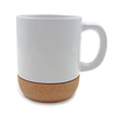 Taza de cerámica con base de estilo madera